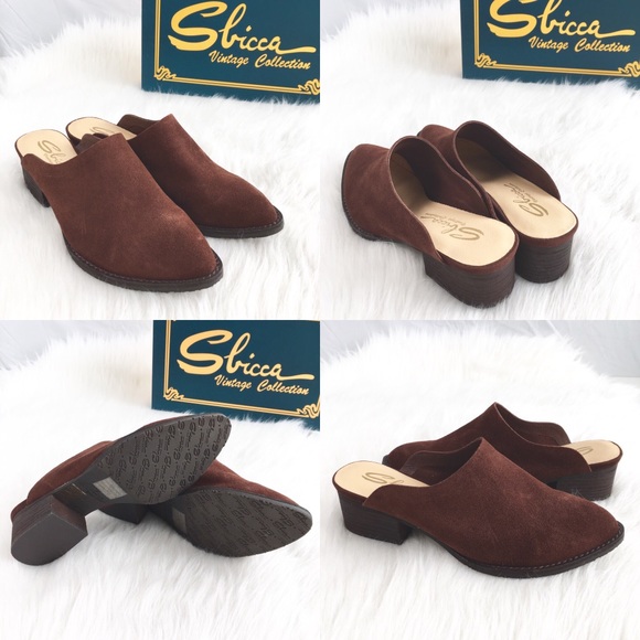 Sbicca | chocolate brown suede contoured mules - Picture 6 of 6